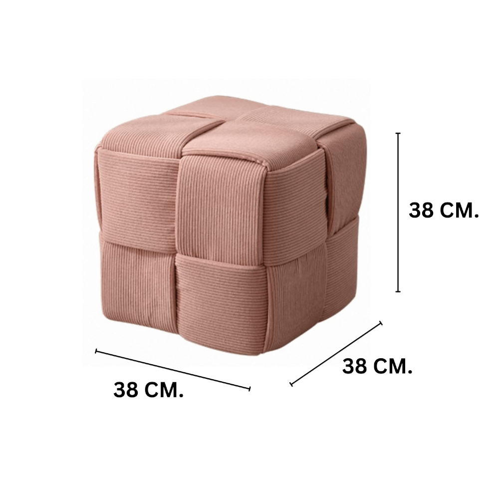 สตูลผ้าลูกฟูก MY DOLLS HOUSE COZY CUBE 38 ซม. สีชมพู